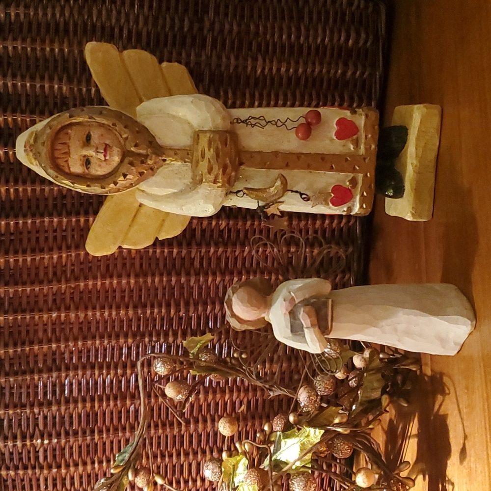 Vintage Willow Tree Angel of Learning and Eskimo Holiday Angel